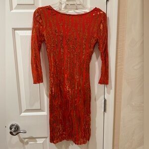 Elegant Red Sequin Dress